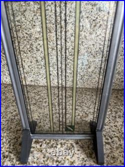 Frank Lloyd Wright Waterlilies Stained Glass Panel Steel Frame Decor Stands