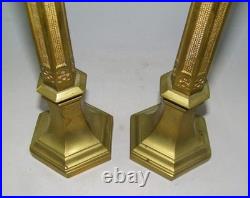 Frank Lloyd Wright Wiener Werkstatte Influenced Antique Bronze 2 Candlesticks Frank Lloyd Wright Wiener Werkstatte Influenced Antique Bronze 2 Candlesticks