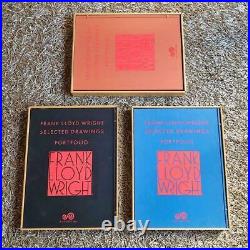 Frank Lloyd Wright architectural perspective drawing complete 3 volume set Rare