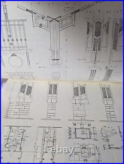 Frank Lloyd Wright architectural survey drawing of Jiyu Gakuen Endo arata