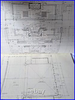 Frank Lloyd Wright architectural survey drawing of Jiyu Gakuen Endo arata