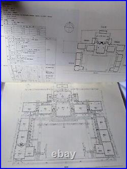 Frank Lloyd Wright architectural survey drawing of Jiyu Gakuen Endo arata