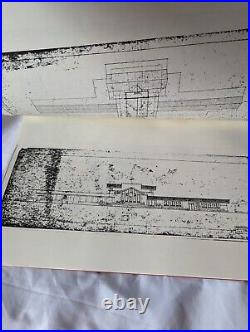 Frank Lloyd Wright architectural survey drawing of Jiyu Gakuen Endo arata