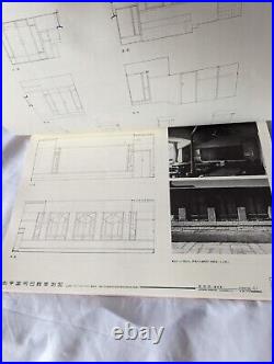 Frank Lloyd Wright architectural survey drawing of Jiyu Gakuen Endo arata