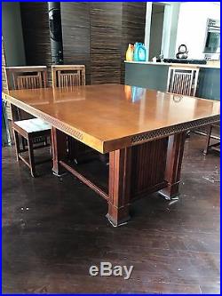 Frank Lloyd Wright designed dining room table and chairs