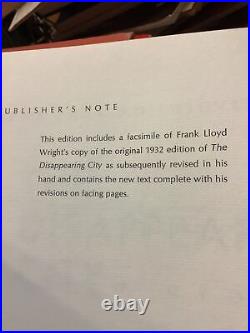 Frank Lloyd Wright facsimile of his copy of The Industrial Revolution Runs Away