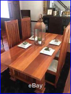 Frank Lloyd Wright-inspired Custom-made Solid Cherry Table with4 Chairs