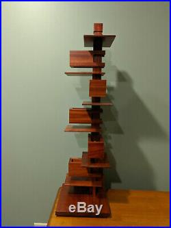 Frank Lloyd Wright inspired, handcrafted, exotic wood, Taliesin like Table Lamp