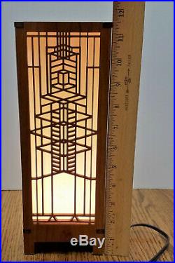 Frank Lloyd Wright mini WOODEN LIGHTBOX laser cut Art Deco accent lamp light