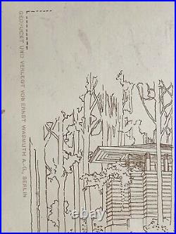 Frank Lloyd Wright original Wasmuth print, XLIIIa Fresno Highland Park, IL