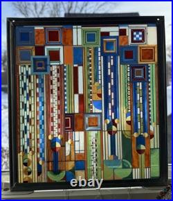 Frank Lloyd Wright's Stained Glass Collection Abstract Saguaro Cactus Square 12
