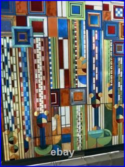 Frank Lloyd Wright's Stained Glass Collection Abstract Saguaro Cactus Square 12