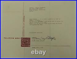 Frank Lloyd Wright / signed letter 1955 #2201202