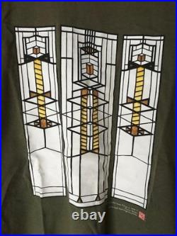 Frank Lloyd Wright t-shirt, olive green, 90s vintage from Japan good condition
