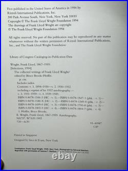 Frank Lloyd Writing Collected Writings Volume 01-04 Set Rizzoli Hardcover LN