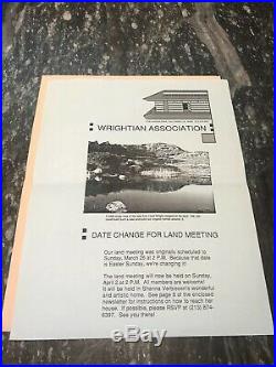 Frank lloyd Wright Wrightian Association news booklets. 1988-1989