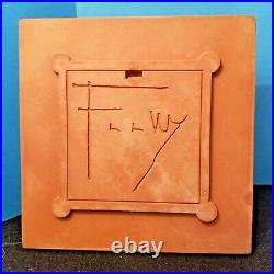 Frankoma Frank Lloyd Wright Ceramic Tile / Trivet Signed 6 1/4 X 6 1/4