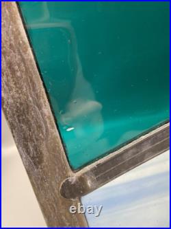 GORGEOUS STAINED GLASS PANEL Abstract Modern Geometric Frank Lloyd Wright Style