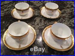 Gold Tiffany Imperial Frank Lloyd Wright 4 sets of cups and saucers