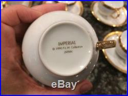 Gold Tiffany Imperial Frank Lloyd Wright 4 sets of cups and saucers