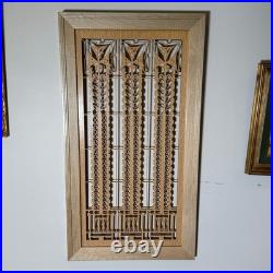 Gorgeous Frank Lloyd Wright Triple Tree of Life Wood Art Screen Wall Panel 26x14 Gorgeous Frank Lloyd Wright Triple Tree of Life Wood Art Screen Wall Panel 26x14