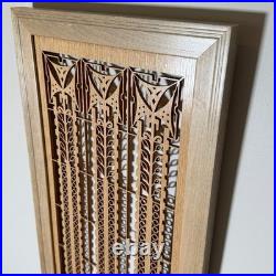 Gorgeous Frank Lloyd Wright Triple Tree of Life Wood Art Screen Wall Panel 26x14