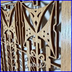 Gorgeous Frank Lloyd Wright Triple Tree of Life Wood Art Screen Wall Panel 26x14