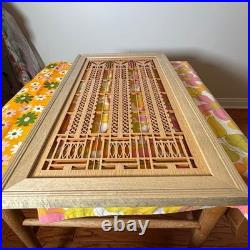 Gorgeous Frank Lloyd Wright Triple Tree of Life Wood Art Screen Wall Panel 26x14