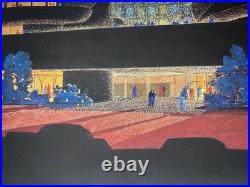 Guggenheim at Night Celebrating Frank Lloyd Wright Design Fine Art Lithograph