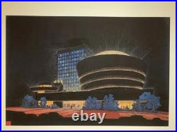Guggenheim at Night Celebrating Frank Lloyd Wright Design Fine Art Lithograph