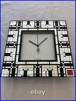 HTF VTG Bulova Frank Lloyd Wright Theme Clock Mirror Finish Geometric Theme READ HTF VTG Bulova Frank Lloyd Wright Theme Clock Mirror Finish Geometric Theme READ