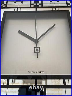 HTF VTG Bulova Frank Lloyd Wright Theme Clock Mirror Finish Geometric Theme READ HTF VTG Bulova Frank Lloyd Wright Theme Clock Mirror Finish Geometric Theme READ