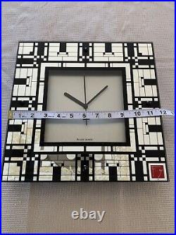 HTF VTG Bulova Frank Lloyd Wright Theme Clock Mirror Finish Geometric Theme READ HTF VTG Bulova Frank Lloyd Wright Theme Clock Mirror Finish Geometric Theme READ