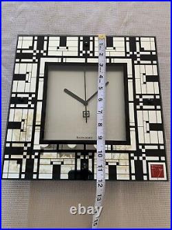 HTF VTG Bulova Frank Lloyd Wright Theme Clock Mirror Finish Geometric Theme READ HTF VTG Bulova Frank Lloyd Wright Theme Clock Mirror Finish Geometric Theme READ