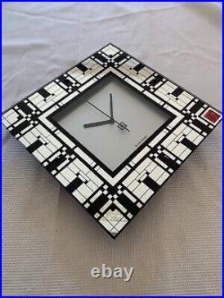 HTF VTG Bulova Frank Lloyd Wright Theme Clock Mirror Finish Geometric Theme READ HTF VTG Bulova Frank Lloyd Wright Theme Clock Mirror Finish Geometric Theme READ