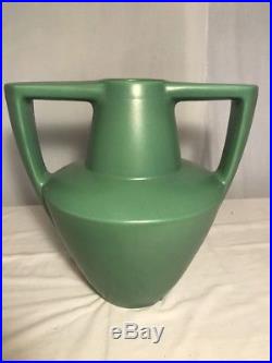 Haeger Potteries Frank Lloyd Wright Amphora Handled Vase 16 Tall Matte Green