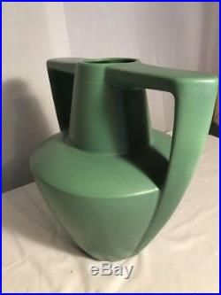 Haeger Potteries Frank Lloyd Wright Amphora Handled Vase 16 Tall Matte Green