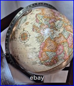 Hexagon Antique Raised Relief Desk Frank Lloyd Wright 20 Tall Replogle Globe