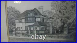 Hills-decaro Frank Lloyd Wright House, Original 1 Of 1 Pencil Drawing, Framed