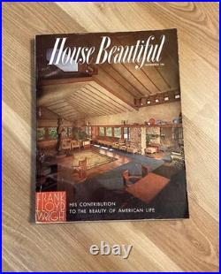 House Beautiful Magazine, November 1955 Volume 97, No. 11 Frank Lloyd Wright