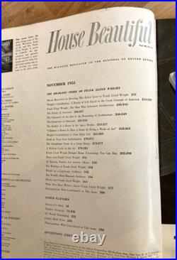 House Beautiful Magazine, November 1955 Volume 97, No. 11 Frank Lloyd Wright
