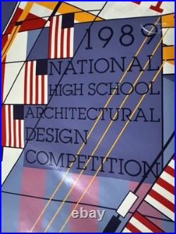 Hugh Newell Jacobsen Signed Frank Lloyd Wright Drawn Poster. 1989 National High