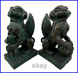 Imperial Palace Mythical Guardian Foo Dogs Lions Decorative Bookends Figurine