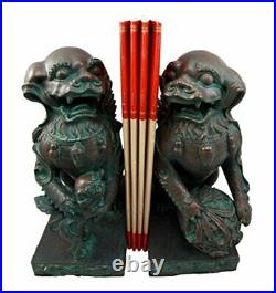 Imperial Palace Mythical Guardian Foo Dogs Lions Decorative Bookends Figurine