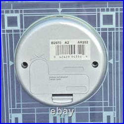 Impressive Etched Glass Mantel/Desk Clock, Bulova Frank Lloyd Wright Collection