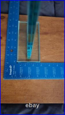 Impressive Etched Glass Mantel/Desk Clock, Bulova Frank Lloyd Wright Collection