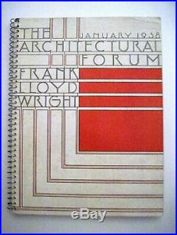 Jan. 1938 Magazine The Architectural Forum Designs by Frank Lloyd Wright