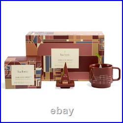 Jardin 3-Piece Premium Tea Gift Set with Rose Pink Cafe Cup with Lid, Tea Tray a