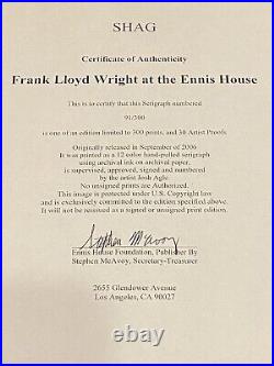 Josh Agle 2006 SHAG ENNIS HOUSE framed print with COA Frank Lloyd Wright FREE