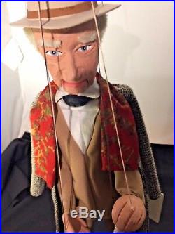 Ken Vogel Frank Lloyd Wright Marionette Puppet Man with Silk Scarf 17H